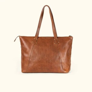 Sac fourre-tout géométrique vintage en cuir véritable pour femme, grande capacité, marron, élégant, pour le travail, les voyages, le bureau, durable - Product Image 4