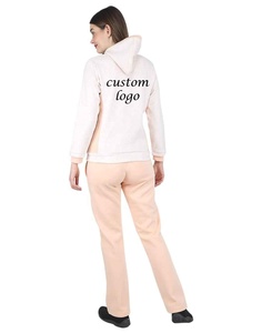 Conjunto de 2 piezas de Fitness de algodón de talla grande para mujer, chándal estampado con logotipo, pantalones con capucha de secado rápido Pennal - Product Image 4