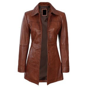 เสื้อโค้ทผ้าใบหนังแกะสำหรับผู้หญิงสีส้มพระอาทิตย์ตกดินเสื้อโค้ทยาวแบบกำหนดเอง100% - Product Image 3