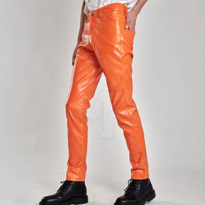 Pantalon en cuir pour hommes avec logo personnalisé Pantalon en cuir au design unique Vente en gros - Product Image 4