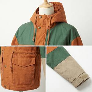 Manteau à capuche oversize tendance 2026, style vintage, tons terre, broderie 3D, coupe ample, utilitaire pour femme, coupe-vent - Product Image 4