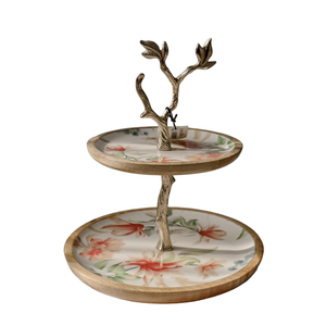 Soporte de mesa de lujo de 2 niveles de Color dorado, latón pulido brillante único, diseño de acero inoxidable hecho a mano, herramientas para pasteles de fiesta - Product Image 6