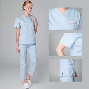 El médico friega las mujeres de los uniformes friega el top del uniforme de la enfermera para el servicio del OEM del hospital - Product Image 5