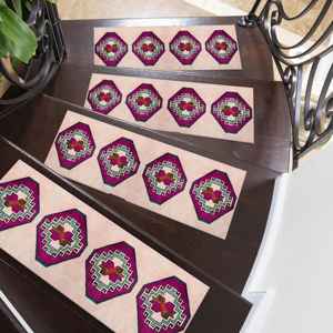 Tapis imprimé géométrique, fait main, lavable, antidérapant, intérieur, moderne, tapis d'appoint - Product Image 1