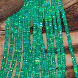 2025 Green Ethiopian <b>Opal</b> Faceted Rondelle Beads 3-5mm Natural Gemstone Strand for Jewelry Making Bulk Wholesale Export Supply - Product Image 6
