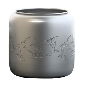 Diseño moderno, superventas, venta al por mayor, maceta redonda de hierro a granel, Color gris para macetas de jardinería, macetas de regalo, Ideas de decoración para el hogar - Product Image 1