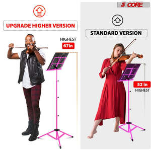 5 Core Music <b>Stand</b> Adjustable <b>Desktop</b> Book <b>Stands</b> Portable Sheet Holder All Metal Foldable Bookstand - Product Image 2