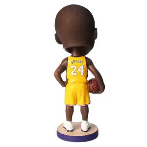 Popular nba basketball player james bobblehead figurines resin kobe bryant bobble head with photo frame