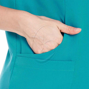 Conjunto de uniforme de enfermera Unisex médico de verano, Hospital Scrubs mujeres Hospital transpirable Top y pantalones con múltiples bolsillos para enfermera - Product Image 4