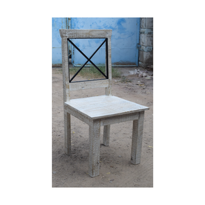 Moderne Bois et Fer Retour Croix Chaise pour Cuisine Salle De Bains Parc-Prix de Gros des Fabricants de Meubles - Product Image 6