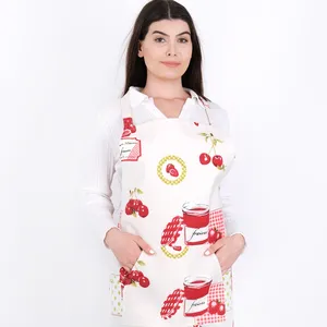 防水防污巴拿马 (鸭) 织物厨房围裙佩特拉樱桃模型