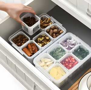 Conteneur de stockage alimentaire en plastique moderne, luxueux, modulaire, décoratif, empilable, gain de place, organisation de la maison, grande capacité - Product Image 6