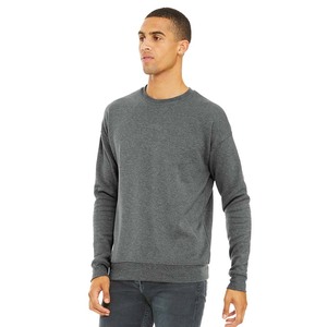 Sudaderas y sudaderas de cuello redondo de algodón 100% personalizadas, sudadera gris con logotipo en relieve estampado en 3D para hombre - Product Image 1