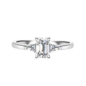 Minimalism S925 Sterling Silver 0.8Carat Emerald Cut Moissanite <b>Ring</b> for Women Fine Jewelry Engagement Moissanite <b>Diamond</b> <b>Ring</b> - Product Image 1