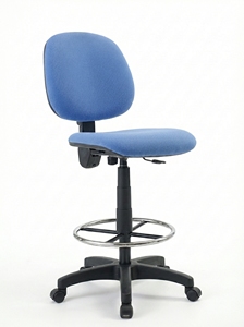 Hot Sale Eco Modern Drafting <b>Stool</b> Gas Lift Swivel Footrest Ring Fabric Upholstered ARSU Star Base Casters Steel Hospital Office - Product Image 1