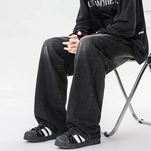 2025 personnalisé surdimensionné hommes jean Top qualité décontracté élégant pantalon droit 100% coton délavé conception Denim pantalon - Product Image 4