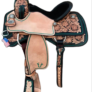 อานม้าอเมริกันอัจฉริยะรุ่นขายดีที่สุดปี 2026 ผลิตภัณฑ์ขี่ม้าหนังแท้ โลโก้สั่งทำได้ ทนทาน มีหลายขนาดให้เลือก - Product Image 1