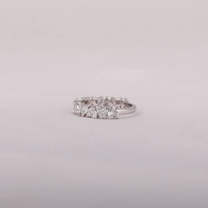 Certified Conflict-Free CVD Lab Diamond 14KT Solid Gold Wedding Band Custom Design Half Eternity Heart Cut Certified Diamond - Product Image 2