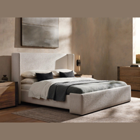 Cama Queen de gama alta moderna con marco de madera de diseño exclusivo