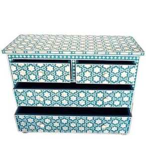 Muebles de primera calidad hechos a mano: cofre de cajón con incrustaciones de hueso elegante que ahorra espacio para dormitorio, gimnasio, hospital o uso doméstico - Product Image 3