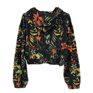 เสื้อฮู้ดผ้าฟลีซก้านล่างสั้นแบบลำลองของผู้หญิงสีเทาเสื้อครอปมีฮู้ดปกเสื้อครอป - Product Image 6