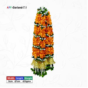 พวงมาลัยดอกไม้ประดิษฐ์พร้อมกระดิ่งทอง AFF-Garland-7.1 ราคา 780 บาท/10 ชิ้น - Product Image 1