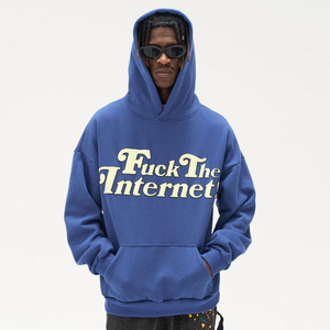 Streetwear Hip Hop personnalisé 100% coton sweat à capuche imprimé bouffant lourd pull-over impression 3d bouffante sweats à capuche pour hommes - Product Image 3