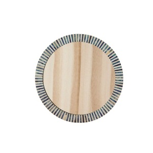 Espejo de pared de madera redondo hecho a mano moderno con diseño de vidrio hecho a mano para decoración del hogar y exportación - Product Image 1