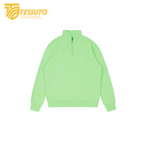 Tessuto Custom Factory Half Zipper Sweatshirts Hoodies Mock Neck <b>Zip</b> <b>up</b> Sweatshirts for Men High Quality Cotton Sweatshirts - Product Image 4