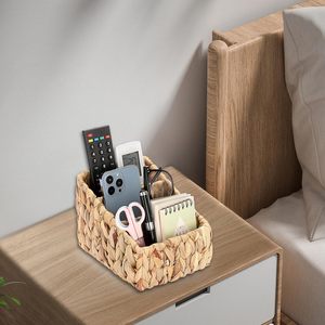 Support de télécommande en jacinthe d'eau tissé à la main personnalisable TienPhong, support de télécommande rustique avec 3 compartiments - Product Image 2