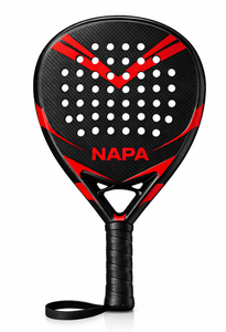 Raquette de padel en fibre de carbone de conception personnalisée OEM professionnelle, haute puissance, contrôle, raquette de tournoi, polyester diamant, léger, EVA - Product Image 3