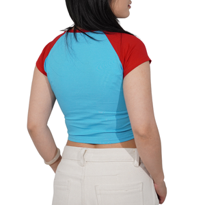 New Custom High Quality Cotton <b>Crop</b> <b>Top</b> Tshirt Embroidery National Flag Logo Raglan Sleeve <b>Crop</b> <b>Tops</b> Tshirt <b>for</b> Women - Product Image 6