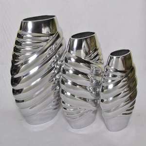 Martelé Design De Mariage Décor En Métal Vase En Aluminium Coulé Fleur Pièce Maîtresse Doué Élégant Lieu De Mariage Accessoire - Product Image 4