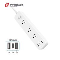Multiprise USB 18W avec ports de charge et connecteurs DP, VGA, DVI, Type-C, et prises secteur AC+DC pour appareils électroménagers