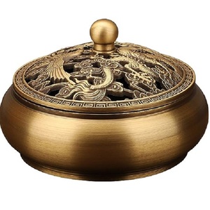 ที่จุดธูปโลหะโบราณสีทองแบบสำเร็จรูปกลิ่นหอมสำหรับตกแต่งบนโต๊ะสำนักงานในสวนบ้าน - Product Image 1