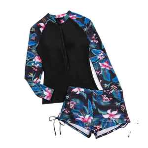 Ensemble de maillots de bain à manches longues pour femmes Surfing Rash Guard Quick Dry Logo personnalisé - Product Image 6