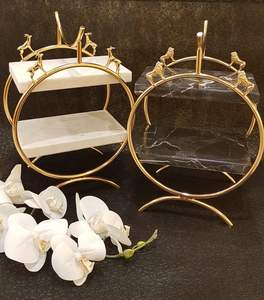 <b>Fancy</b> Unique Flowers and Leaves Designer Frame Stainless Steel Eco-Friendly 3 Tier <b>Chocolates</b> Serving Stand - Product Image 1