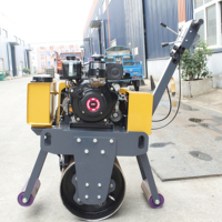 double tambour main rouleau de route simple tambour manuel sol compacteur mini marche derrière rouleau compacteur