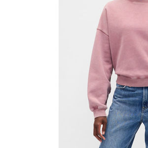 <b>Vintage</b> Winter Knitted 100% Cotton <b>Oversized</b> Eco-Friendly Customizable Women's Casual Loose Fit <b>Sweatshirt</b> Crew Neck Front Logo - Product Image 6