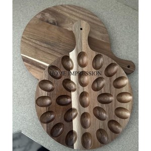 Support de stockage d'oeufs de forme ronde en bois de haute qualité de la collection d'art vintage et supports du fabricant indien - Product Image 6