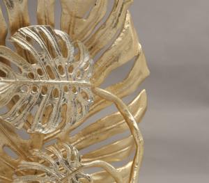 Pièce maîtresse décorative au design de feuille d'or élégante Sculpture artistique en feuille de métal pour la décoration intérieure Accent de table et utilisation de cadeaux - Product Image 3