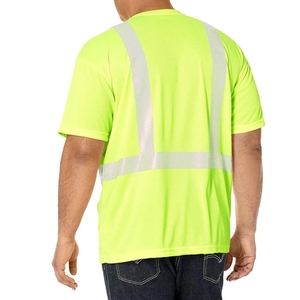 Ropa de trabajo de seguridad reflectante de alta visibilidad con logotipo personalizado de servicio OEM, camiseta de manga corta, ropa de seguridad transpirable para exteriores - Product Image 2