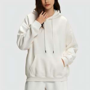 Poly coton personnalisé femmes sweats à capuche surdimensionné coupe ample sweat à capuche décontracté doux polaire côtelé manchette Anti-rides caractéristique sweats à capuche - Product Image 6