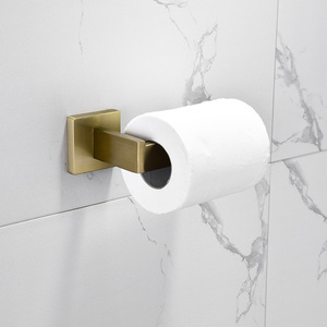 <span class=keywords><strong>Accesorios</strong></span> de <span class=keywords><strong>Baño</strong></span> Contemporáneos en Oro Cepillado, 3 Piezas, Toallero Doble, Portarrollos de Papel Higiénico, <span class=keywords><strong>Acero</strong></span> <span class=keywords><strong>Inoxidable</strong></span> - Product Image 2
