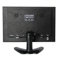 Monitor Layar Sentuh Industri OEM Murah ZWBA 10 Inci IPS Kecerahan Tinggi 16:10 Antarmuka VGA Portabel CCTV Bersertifikasi CE Hitam