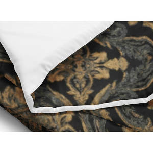 Couette de luxe Legacy Luxe Baroque Noir, matelassée, imprimée, en microfibre de polyester, motif carré double, lavable en machine - Product Image 3