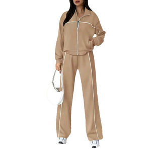 ชุดวอร์มผู้หญิงผ้าฝ้ายแท้ 100% ซิปเต็มตัว สไตล์สตรีทแวร์ สวมใส่สบาย ปักโลโก้ได้ตามต้องการ ขายดีช่วงฤดูหนาว - Product Image 1