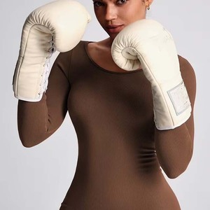 Mono de Yoga Ecológico para Niñas al por Mayor, Elástico en Cuatro Direcciones, con Cierre, Mangas Largas, Pantalones Acampanados, Body de Spandex/Nailon para Gimnasio y Running - Product Image 5