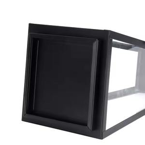 H.M.A Handicrafts Lanterne noire industrielle avec acier géométrique et verre pour accent de maison moderne - Product Image 5