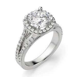 Cojín corte Halo Moissanite diamante compromiso y anillo de bodas plata esterlina para fiestas exportación a India - Product Image 2